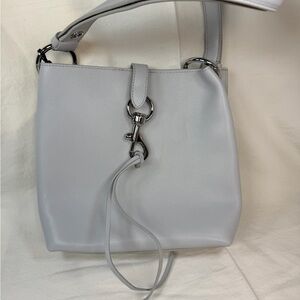 Rebecca Minkoff Small Feedbag Ice Grey Gray Leather Shoulder Crossbody Bag